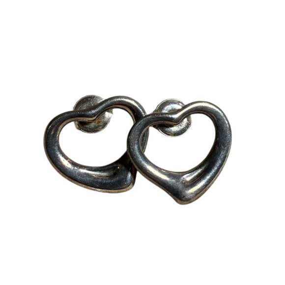 Tiffany & Co. Open Heart Earrings 925 Silver Women's